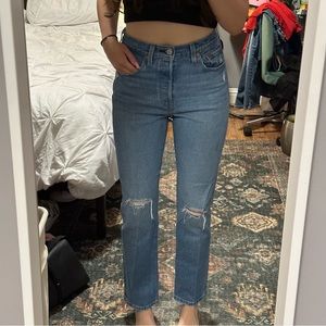 Levi’s 501 Button Fly Light Wash Jeans